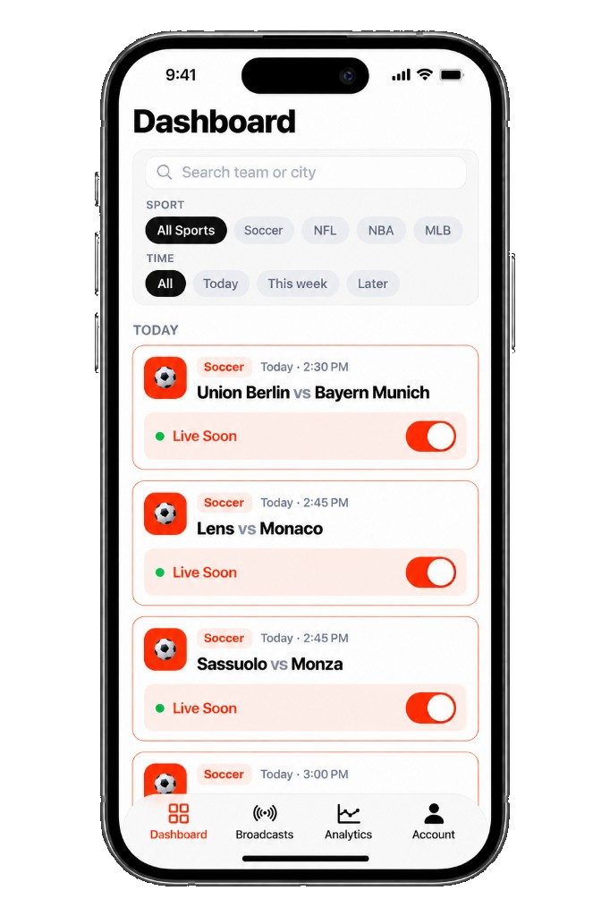 Rali app — venue dashboard to browse and host games
